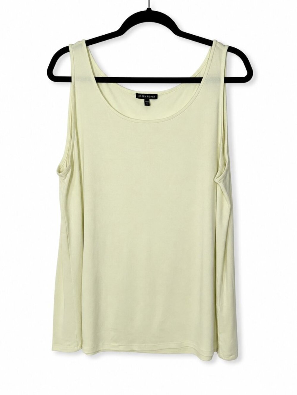 Eileen Fisher 100% Silk Tank Top XL Butter Yellow Sleeveless Quiet Luxury Staple